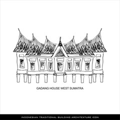 Wall Mural - Vector illustration of traditional Indonesian building architecture icon