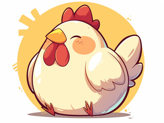 Sticker - hen and chicken