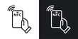 Contactless NFC Communication Icons. Smartphone Payment and Technology Symbols.