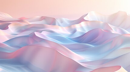 Poster - 3D Soothing waves of pastel colors create a serene abstract background, ideal for design and relaxation themes. Abstract Pastel Waves Texture Background

