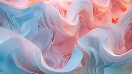 Poster - A vibrant 3D composition of swirling pastel hues, ideal for artistic backgrounds and abstract design concepts. Fluid Pastel Colors Swirling Background

