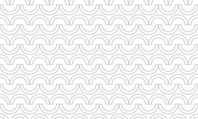 Wall Mural - Grey outline half circle seamless pattern. Vector Repeating Texture.