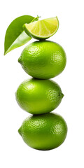 Wall Mural - Lime closeup isolated on white background.