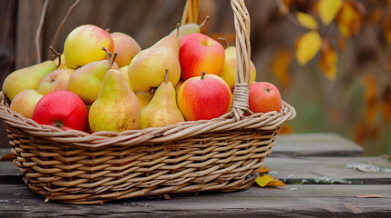 Sticker - Autumn Fruit Basket Outdoors