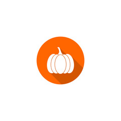 Poster - Pumpkin in flat style icon isolated on transparent background