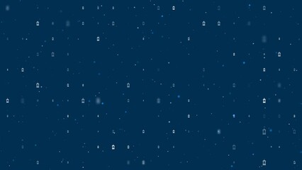 Poster - Template animation of evenly spaced Christmas lanterns of different sizes and opacity. Animation of transparency and size. Seamless looped 4k animation on dark blue background with stars