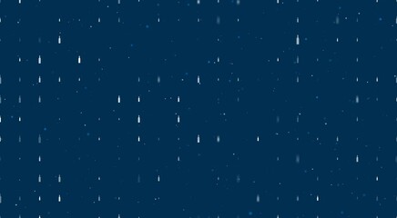 Poster - Template animation of evenly spaced beer bottle symbols of different sizes and opacity. Animation of transparency and size. Seamless looped 4k animation on dark blue background with stars
