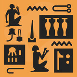 Fototapeta Pokój dzieciecy - Egyptian symbols and signs, ancient hieroglyphs