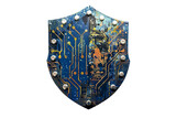 Fototapeta  - Cyber security Shield On Transparent Background.