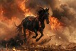 horse of fire charging in the fire breaching fire fire everywhere