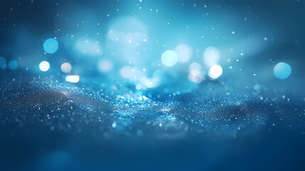  Blue abstract glitter bokeh background