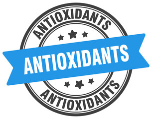 Sticker - antioxidants stamp. antioxidants label on transparent background. round sign