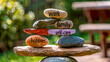 © edojob - Balanced life concept with labeled stones