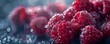 Close-up of fresh raspberries with water droplets