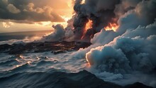 The Intoxicating Scent Of Sulfur Fills The Water As Billowing Clouds Of Ash And Smoke Rise From The Depths A Reminder Of The Raw Power That Lies Beneath The Surface.