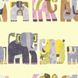 Elephant seamless pattern watercolor vector.