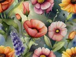 textura de pintura de flores