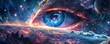 Surreal cosmic eye in a starry nebula