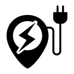 Canvas Print - Electric Vehicle Charging Station Icon