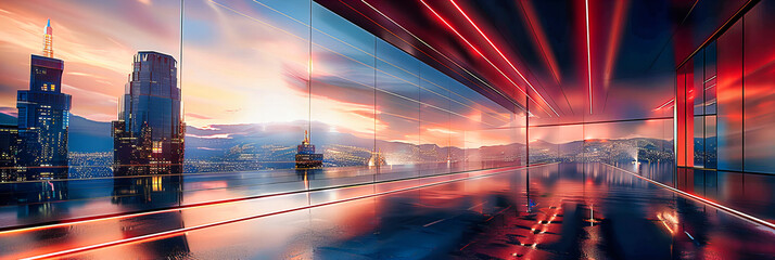 Wall Mural - city night lights and urban movement, capturing the pulse of modern life through dynamic street scen