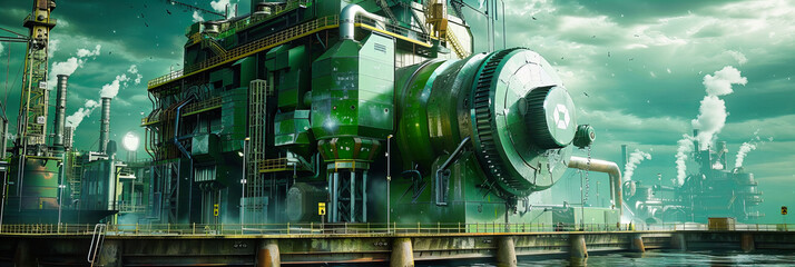 Wall Mural - Close-Up of Industrial Machinery in a Factory, Showcasing the Intricacies of Modern Production Techniques