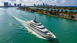 Fototapeta  - Yacht and its Famous Occupant Lead Miami