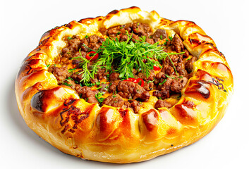 Poster - Meat pie on a white background isolated