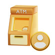 3D Illustration of a ATM with account symbol, perfect for safeguard financial transactions