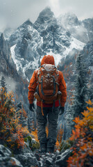 Wall Mural - hiking in the mountains