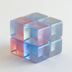 Sticker - 3d blue cubes