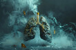 Lungs damaged by smoking