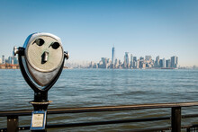Skyline NY With Tower Optical Binoculars