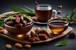 dates, dry fruits served with green tea
