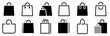 © vectorsanta - Shopping bag icon set. Paper Bags. Online Shop Symbol. Outline bag symbol. Packages symbol. Vector Illustration
