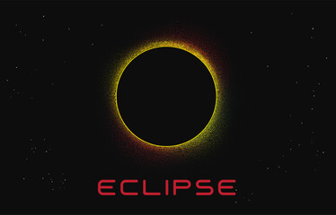 Wall Mural - solar eclipse.Space vector illustration made by dots