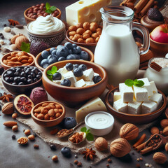 Wall Mural - assorted of dairy products