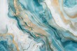 White and Teal Marble With Gold Veins, Abstract Fluid Art Background Design