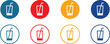 © Irina - 4 button circles set with glass of water icon in various colors. Vector illustration.