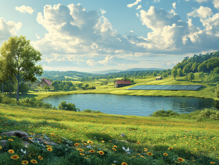 Wall Mural - landscape in summer