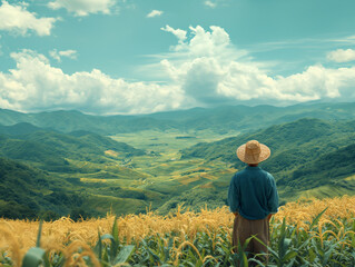 Canvas Print - little girl in a field