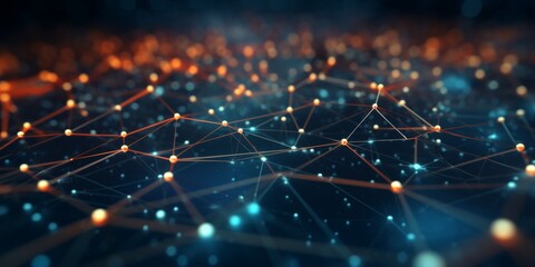 Poster - Series of Interconnected Nodes Resembling a Social Network Structure.