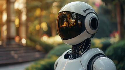 Aufkleber - Robot Standing in Park