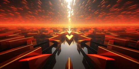 Poster - Dynamic Arrows Composition: Diverse Directions Infused with Energy