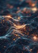 Quantum entanglement visualization, abstract particles in a dance of connectivity,Generative AI