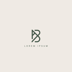 Fototapete - Minimal creative initial based AB logo and BA logo. Letter AB BA creative elegant monogram white color on black background