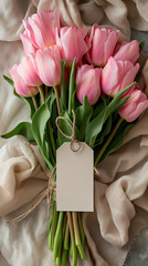 Poster - flowers and blank tag for message