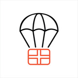 Fototapeta Dziecięca - Parachute  icon editable stock vector