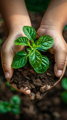 Wall Mural - plant in hands