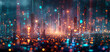 © Valeriy - Blurred neon lights background. Neon city lights in bokeh style. Futuristic backdrop.