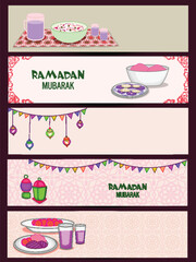 Poster - Website header or banner set for holy month of muslim community, Ramadan Kareem celebration.